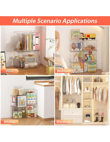 Caja de Exhibición Acrílica Transparente Henyol 3 Niveles Ajustable