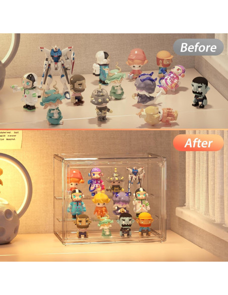 Caja de Exhibición Acrílica Transparente Henyol 3 Niveles Ajustable Caja de Exhibición Acrílica Transparente Henyol 3 Niveles Ajustable