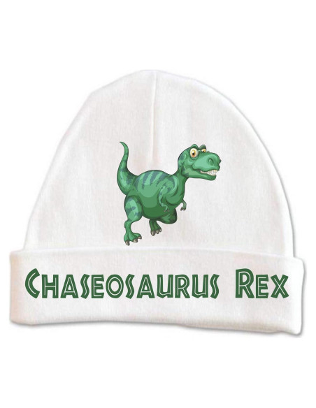 Gorro Personalizado T-Rex Dino para Bebé 0-3 meses
