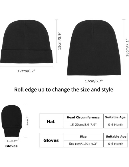 Conjunto de Gorro y Manoplas para Bebés BQUBO - 6 Piezas