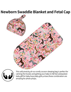 Conjunto de Manta de Arrullo y Gorro Rosa Muitanerkd 2