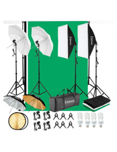 Kit de Iluminación Continua Kshioe 800W 5500K con Softbox y Soporte