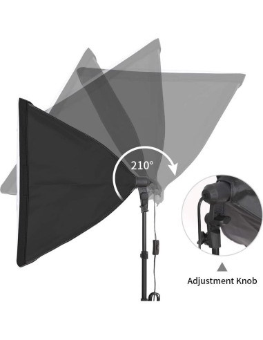 Kit de Iluminación Continua Kshioe 800W 5500K con Softbox y Soporte