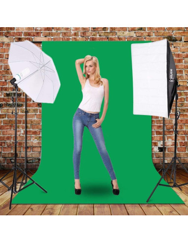 Kit de Iluminación Continua Kshioe 800W 5500K con Softbox y Soporte