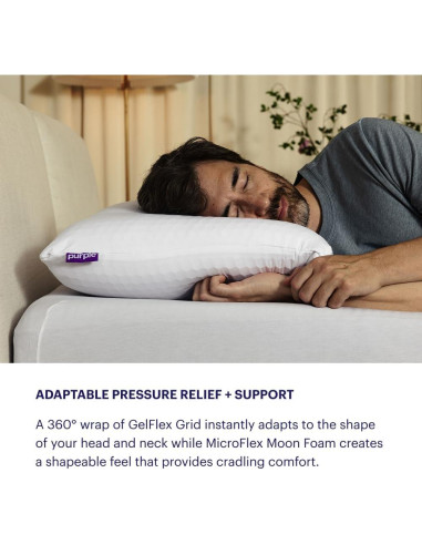 Almohada Estándar Púrpura GelFlex Grid y Espuma MicroFlex