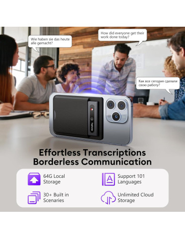 Grabadora de Voz Digital AI Tophorse NOTE-1 64GB Negra