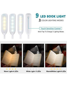 Luz de Lectura LED SZYQ BZ09-W Recargable USB 3 Modos 2