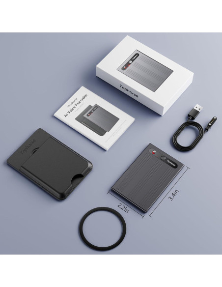 Grabadora de Voz Digital AI Tophorse NOTE-1 64GB Negra