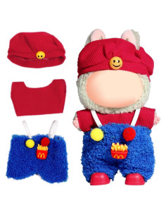 Conjunto de Ropa para Muñeca AICase 17cm 3 Piezas Rojo y Azul