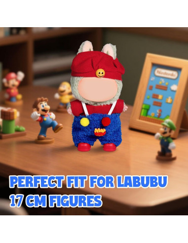 Conjunto de Ropa para Muñeca AICase 17cm 3 Piezas Rojo y Azul