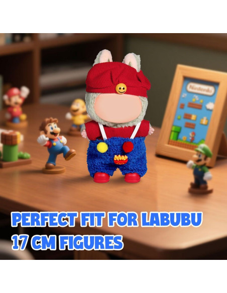 Conjunto de Ropa para Muñeca AICase 17cm 3 Piezas Rojo y Azul