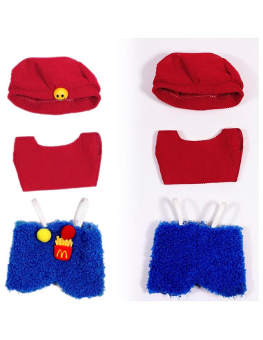 Conjunto de Ropa para Muñeca AICase 17cm 3 Piezas Rojo y Azul
