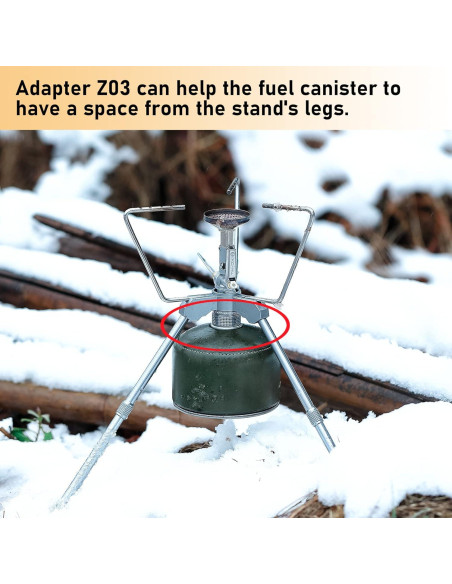 Estante de Cocina Campingmoon para Mochileros Z01 con Adaptador Estante de Cocina Campingmoon para Mochileros Z01 con Adaptador