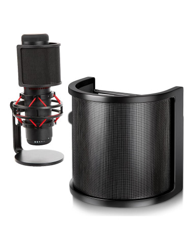 Filtro Po-p para micrófono negro con 3 capas de protección