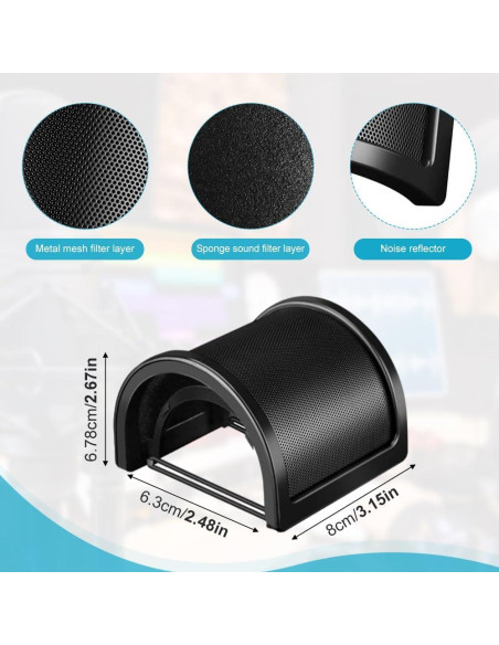 Filtro Po-p para micrófono negro con 3 capas de protección