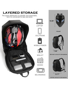 Mochila LED Inteligente para Laptop Hf-t5, Impermeable, 35L 2