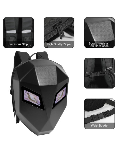 Mochila LED Inteligente para Laptop Hf-t5, Impermeable, 35L