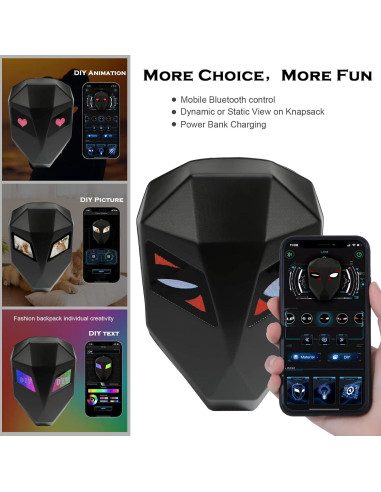 Mochila LED Inteligente para Laptop Hf-t5, Impermeable, 35L