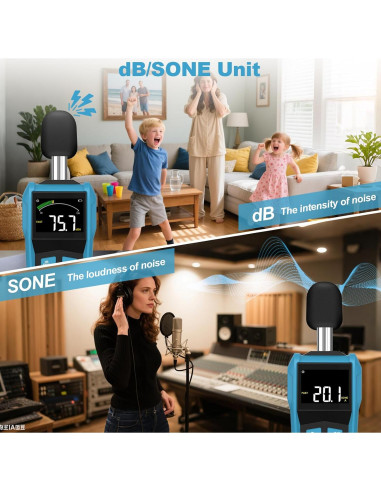 Medidor de Decibelios DURFICST SL720C con Pantalla LCD Color