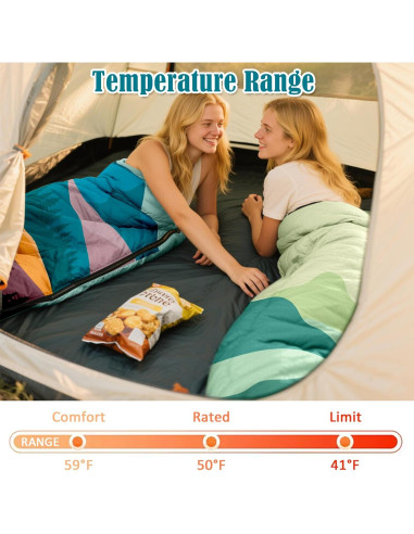 Saco de dormir AuSletie 3 estaciones impermeable 228.6x80cm