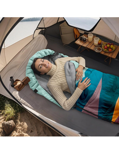 Saco de dormir AuSletie 3 estaciones impermeable 228.6x80cm