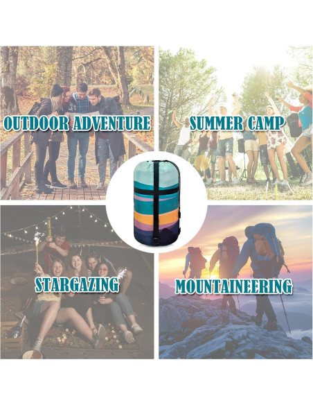 Saco de dormir AuSletie 3 estaciones impermeable 228.6x80cm