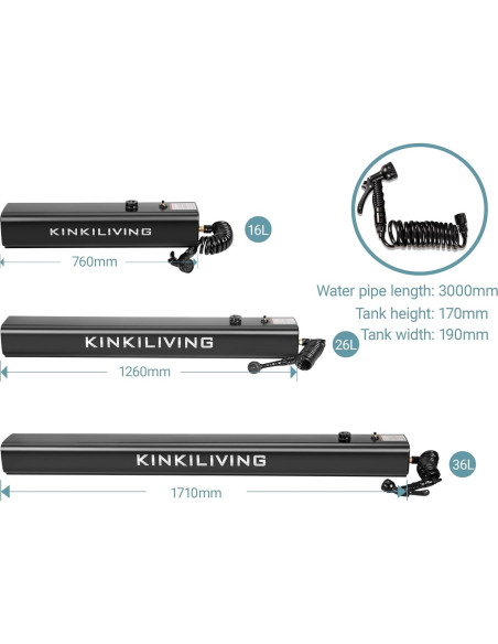 Tanque de Agua Calentada Solar Kinkiliving WT01 17 Litros