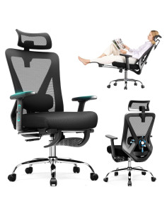 Silla de Oficina Ergonómica COMHOMA ErgoFlex-26, Soporte Lumbar 3D