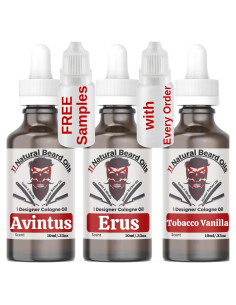 Paquete de Muestra 3 Aceites para Barba Avintus Erus Tabaco Vainilla