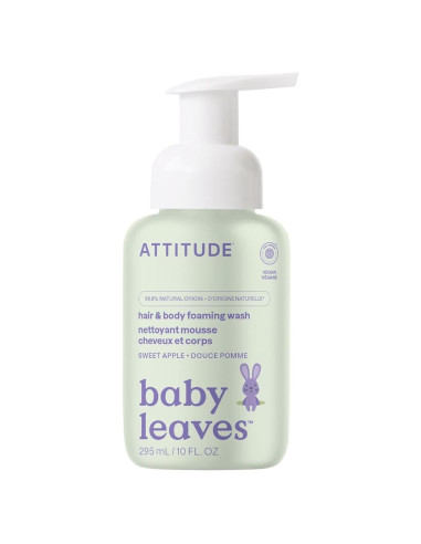 Jabón Espumoso 2-en-1 ATTITUDE para Bebés Manzana Dulce 300ml