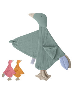 Manta Lovey Knirose de Algodón Orgánico para Bebés Verde Guisante