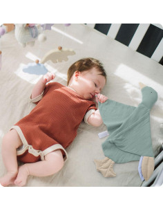 Manta Lovey Knirose de Algodón Orgánico para Bebés Verde Guisante 2