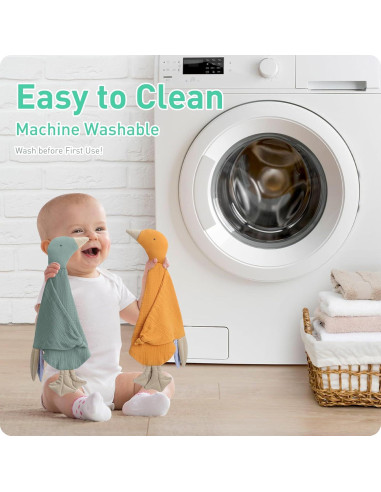 Manta Lovey Knirose de Algodón Orgánico para Bebés Verde Guisante