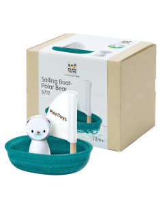 Barco de Vela Oso Polar PlanToys - Juguete de Baño Ecológico