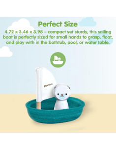 Barco de Vela Oso Polar PlanToys - Juguete de Baño Ecológico 2