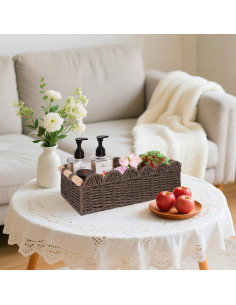 Cesta de Almacenamiento TIMMIUWU de Papel Higiénico Café 35.56x16x9.91cm 2