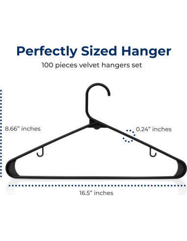 Perchas de Plástico SereneLife 100 Piezas Antideslizantes