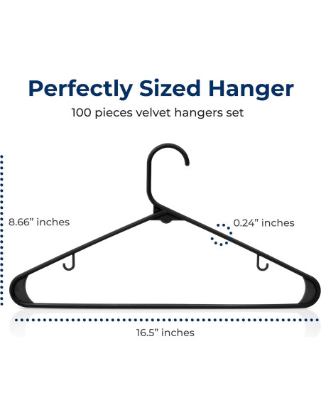 Perchas de Plástico SereneLife 100 Piezas Antideslizantes