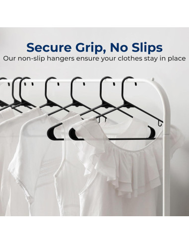 Perchas de Plástico SereneLife 100 Piezas Antideslizantes