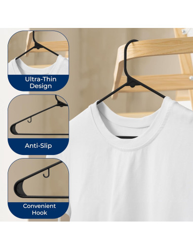 Perchas de Plástico SereneLife 100 Piezas Antideslizantes