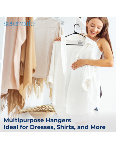 Perchas de Plástico SereneLife 100 Piezas Antideslizantes