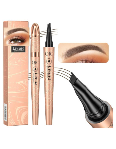 Lápiz de Cejas Yulinlon 4 Puntas Impermeable Marrón Claro