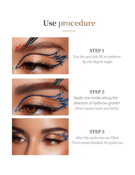 Lápiz de Cejas Yulinlon 4 Puntas Impermeable Marrón Claro