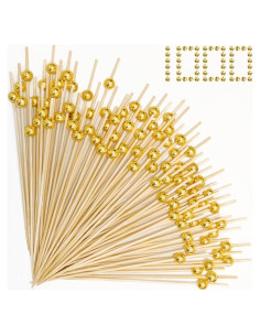 Palillos de Cóctel de Bambú ATZNZIK 1000 Piezas 11.94 cm Dorado
