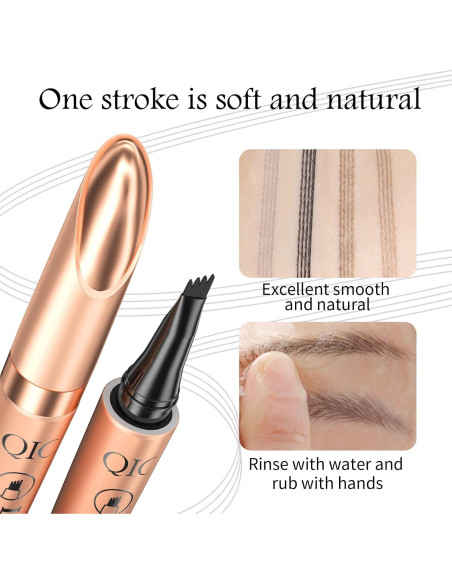 Lápiz de Cejas Yulinlon 4 Puntas Impermeable Marrón Claro