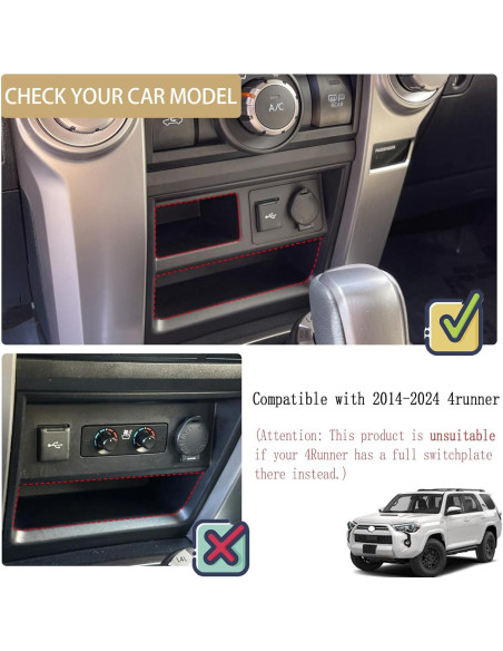 Cajón de Almacenamiento JDMCAR para Toyota 4Runner 2014-2024