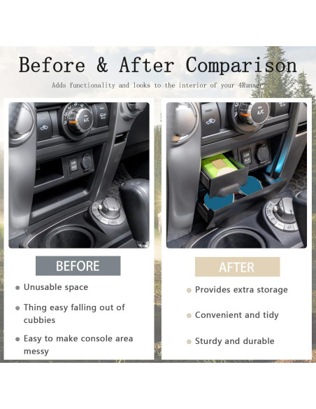 Cajón de Almacenamiento JDMCAR para Toyota 4Runner 2014-2024