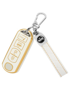 Cubierta de Llave TOMALL para Mazda 3 6 CX-3 4 Botones Blanco