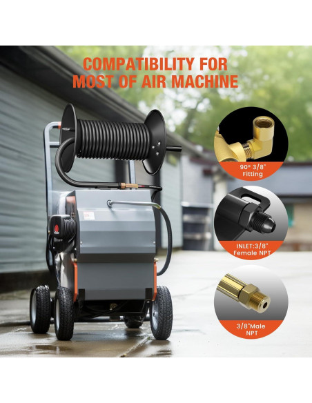 Carrete de Manguera de Alta Presión BreAro 30.48 m 4000 PSI