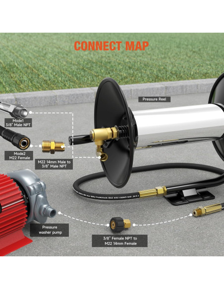Carrete de Manguera de Alta Presión BreAro 30.48 m 4000 PSI